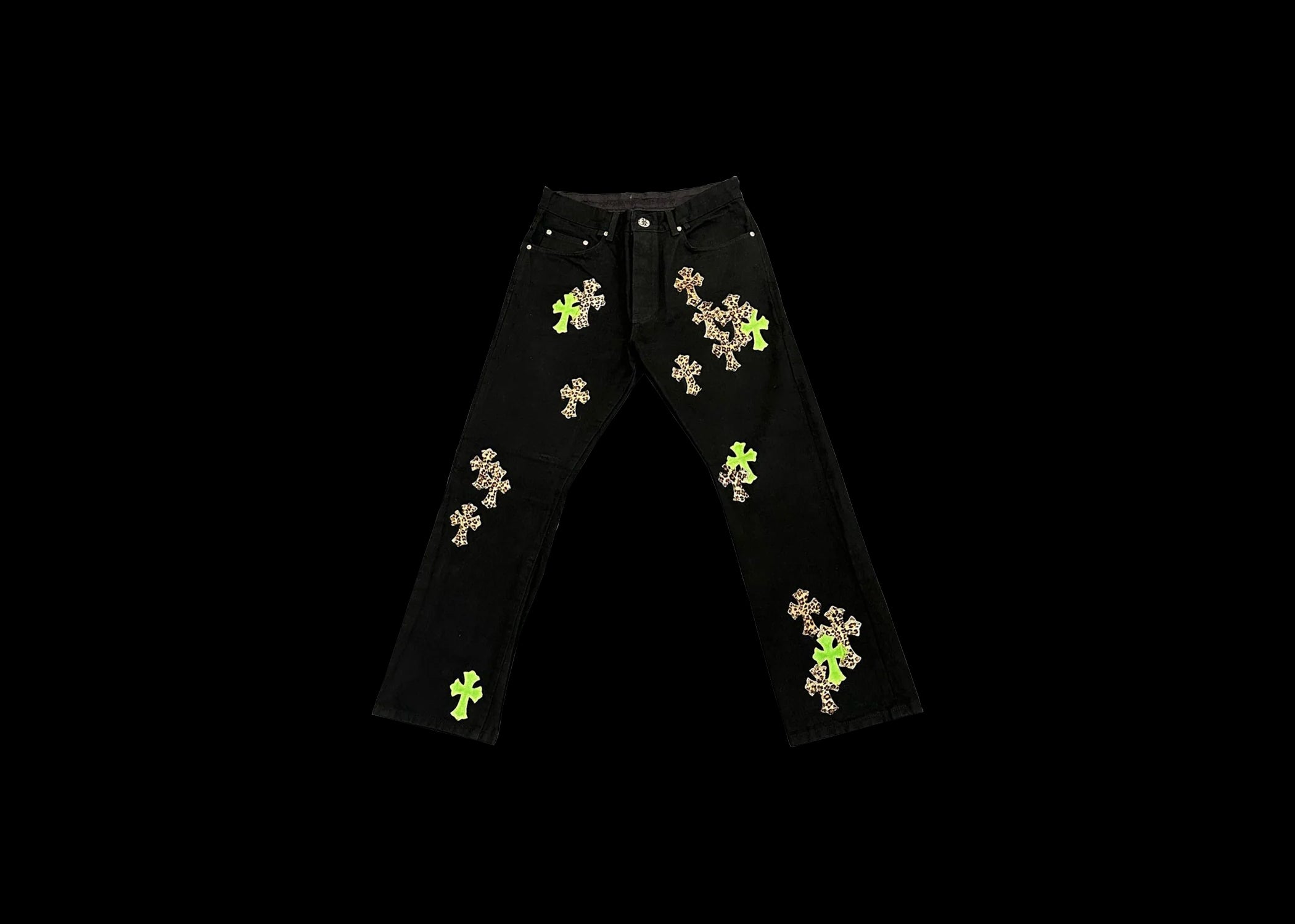 Chrome Hearts Green Leopard Pants