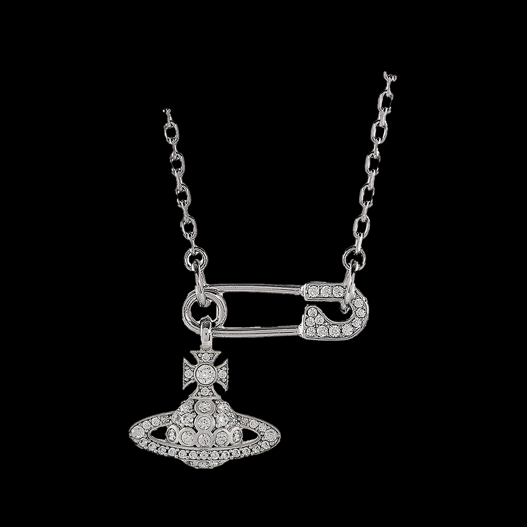 Vivienne Westwood Orb Safety Pin Necklace