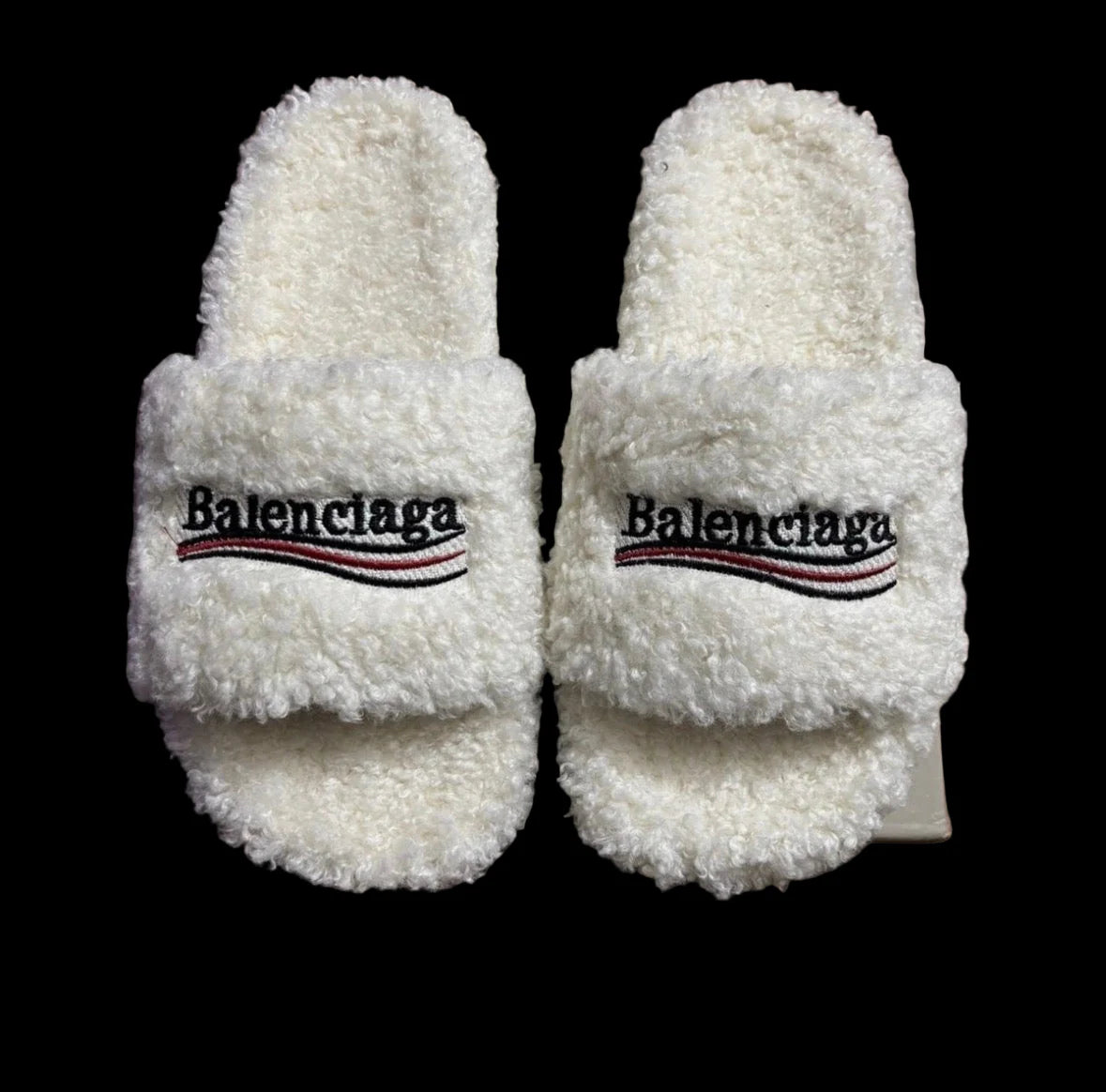 BALENCIAGA FUR SLIDES