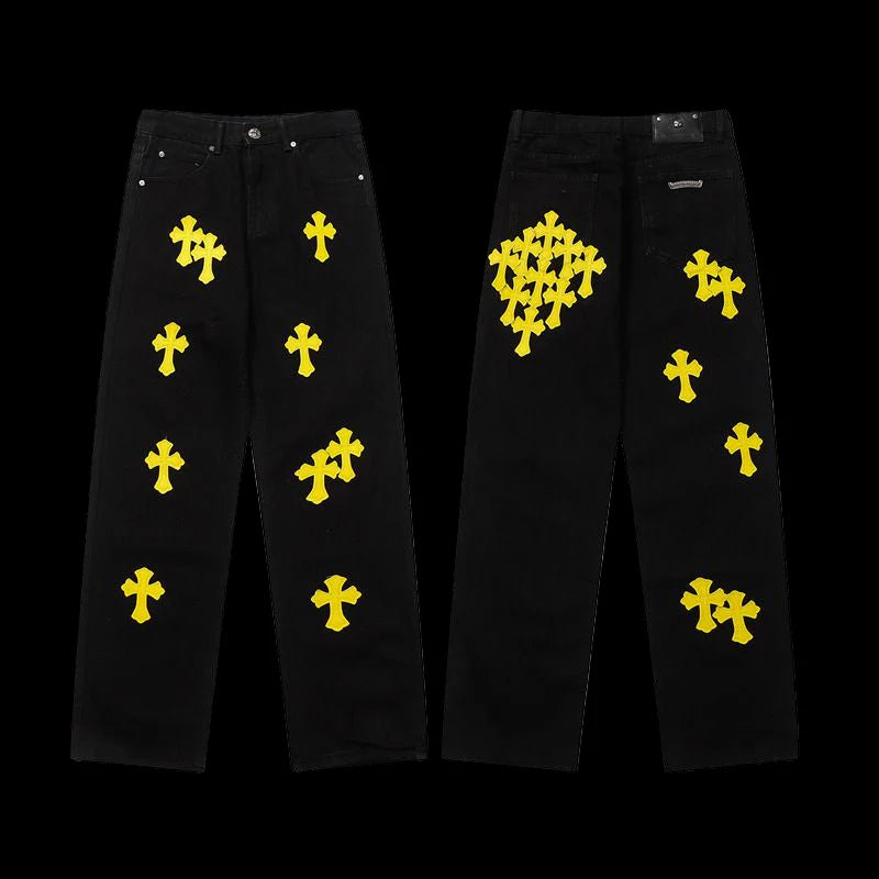 Chrome Hearts Jeans (Yellow Cemetry Cross)